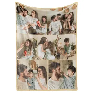 Couples Gift Custom Blanket Super Cozy Fannel Blanket with Photos and Text Multiple Colors Christmas Gift Valentines Day Gifts