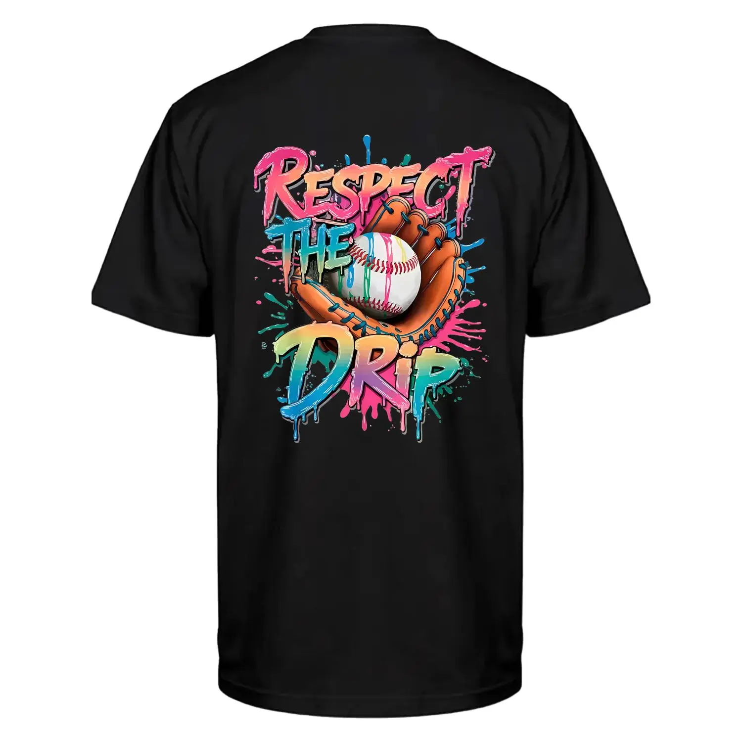 Men's Graphic T-Shirt with Ice Cream Drip Print, Casual Streetwear Style in Soft 100% Cotton, Short Sleeve Menswear