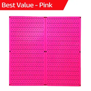 Pink Metal Pegboard Pack - Two 32in x 16in Pegboard Tool Boards