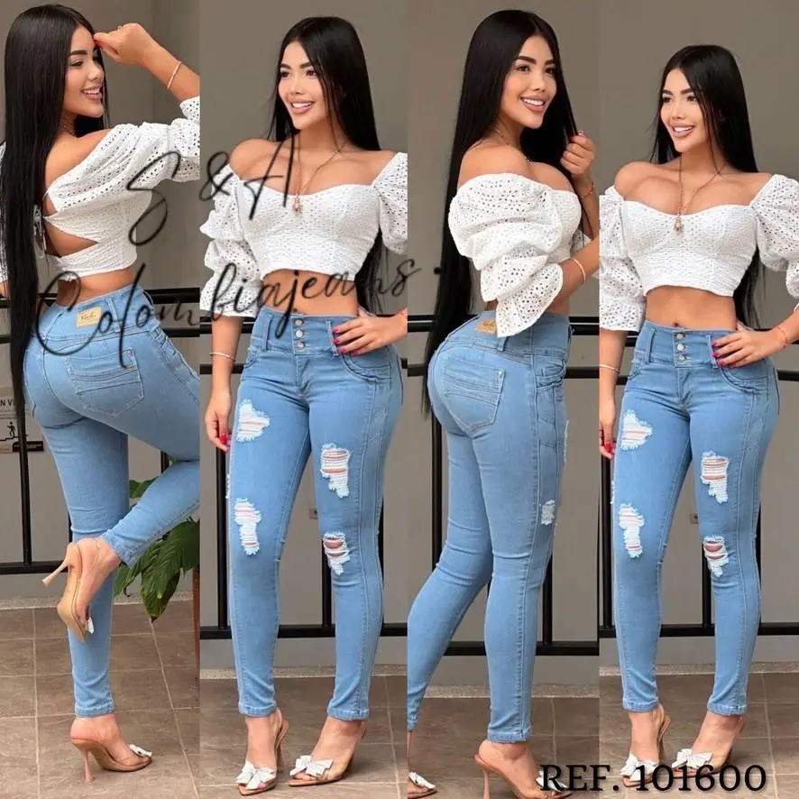 K101600 Premium Colombian Blue Jeans – Soft Fabric & Comfortable Casual Fit