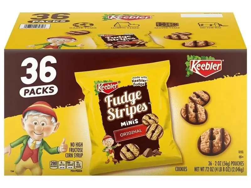 Keebler Fudge Stripes Minis Original 2 Oz , 36 Pouches