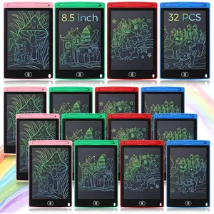 32 Pieces LCD Writing Tablet Doodle Board Electronic Toy 8.5 Inch Colorful Doodle Board LCD Erasable Drawing Pad Reusable Writing Pad Toys for Girls Boys(Blue, Red, Green, Pink) Colorful LCD Writing Tablet Pack