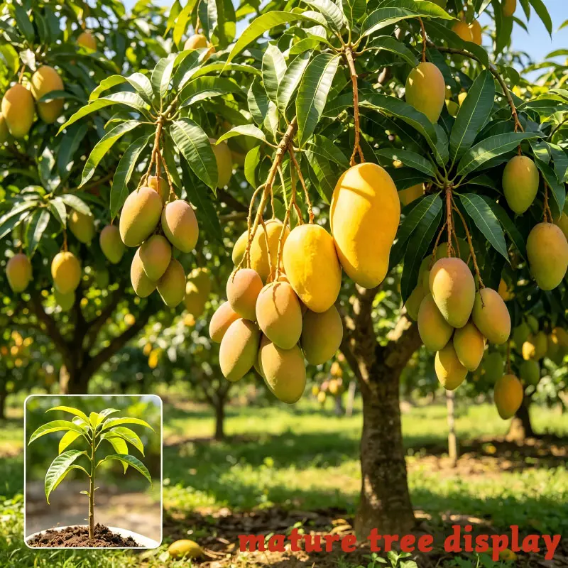 Golden King Mango Sapling - 12-15 in Tropical Evergreen  Fruit Tree, Garden Supply for Backyard & Patio, Ideal Gifting Option for Home Garden Enthusiasts
