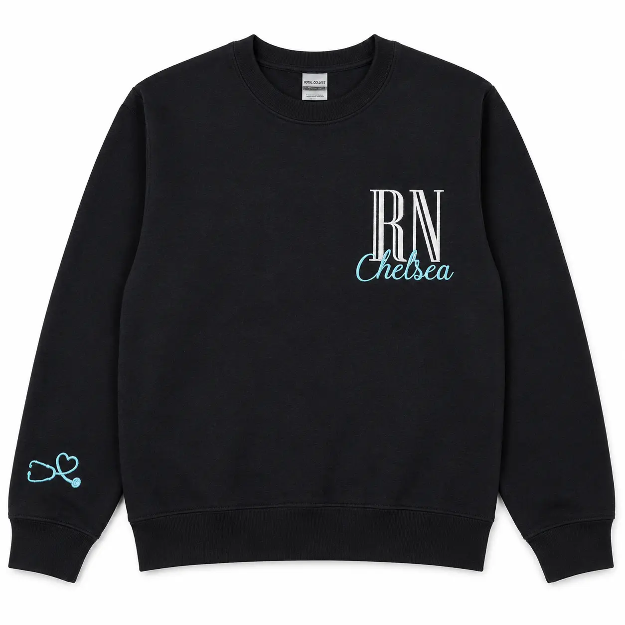 Custom Embroidered Nurse Sweatshirt, Personalized RN Name Sweatshirt, Custom Nursing Graduation Gift, Nurse Gift for Her, Medical Student Apparel, BSN RN Gift, Nursing School Keepsake