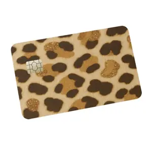 Golden Leopard Print Card vinyl credit card skin cover for debit or credit cards