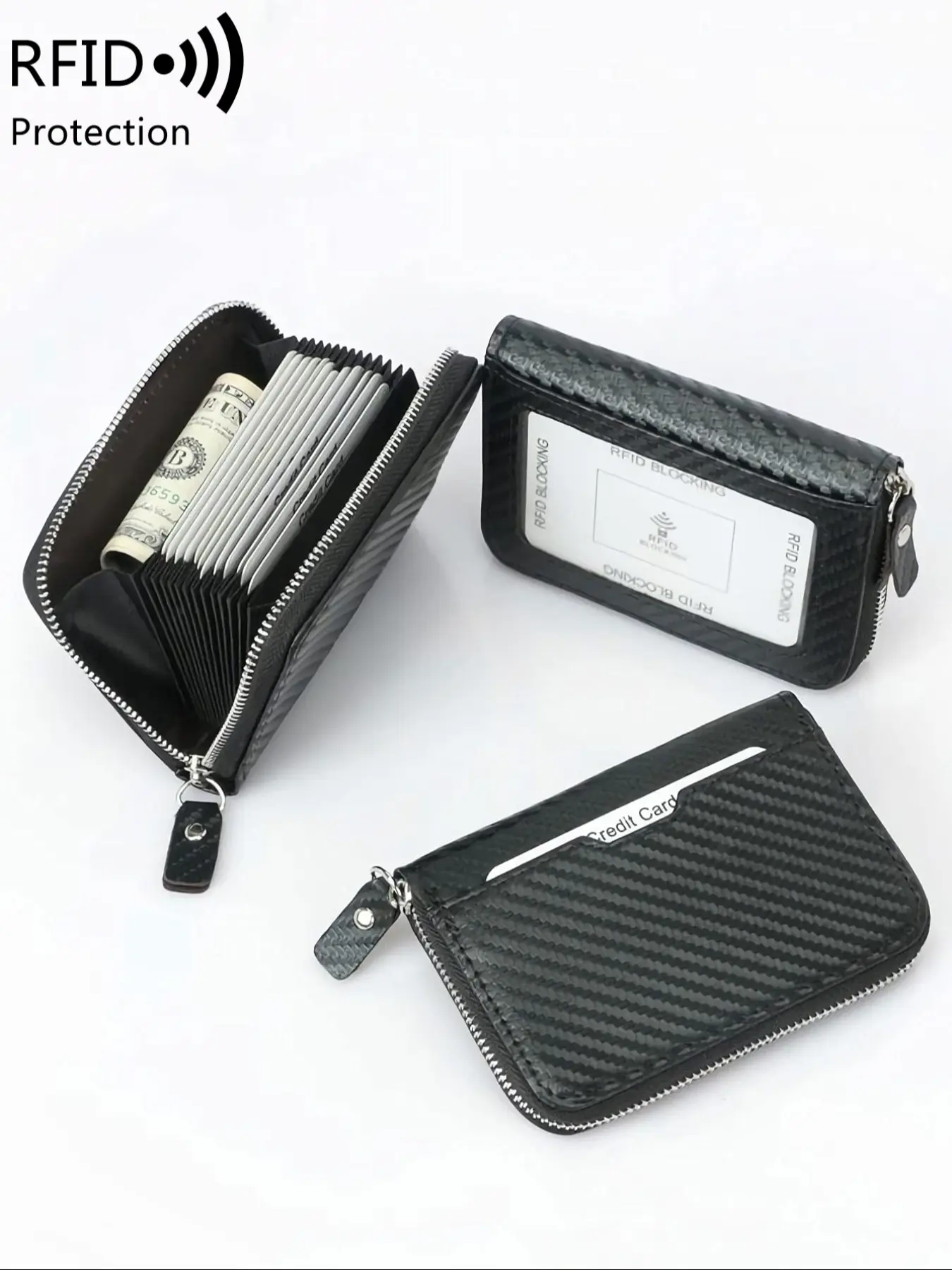 Anti theft credit card holder, multi slot card holder with RFID, RFID Card Slots, anti demagnetization portable storage card bag, photo holder, card, wallet with clear window, compact small wallet design, secure storage of cards and cash