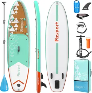 FBSPORT 11' Premium Stand Up Paddle Board, Yoga Board with Durable SUP Accessories & Carry Bag | Wide Stance, Surf Control, Non-Slip Deck, Leash, Paddle and Pump for Youth & Adult