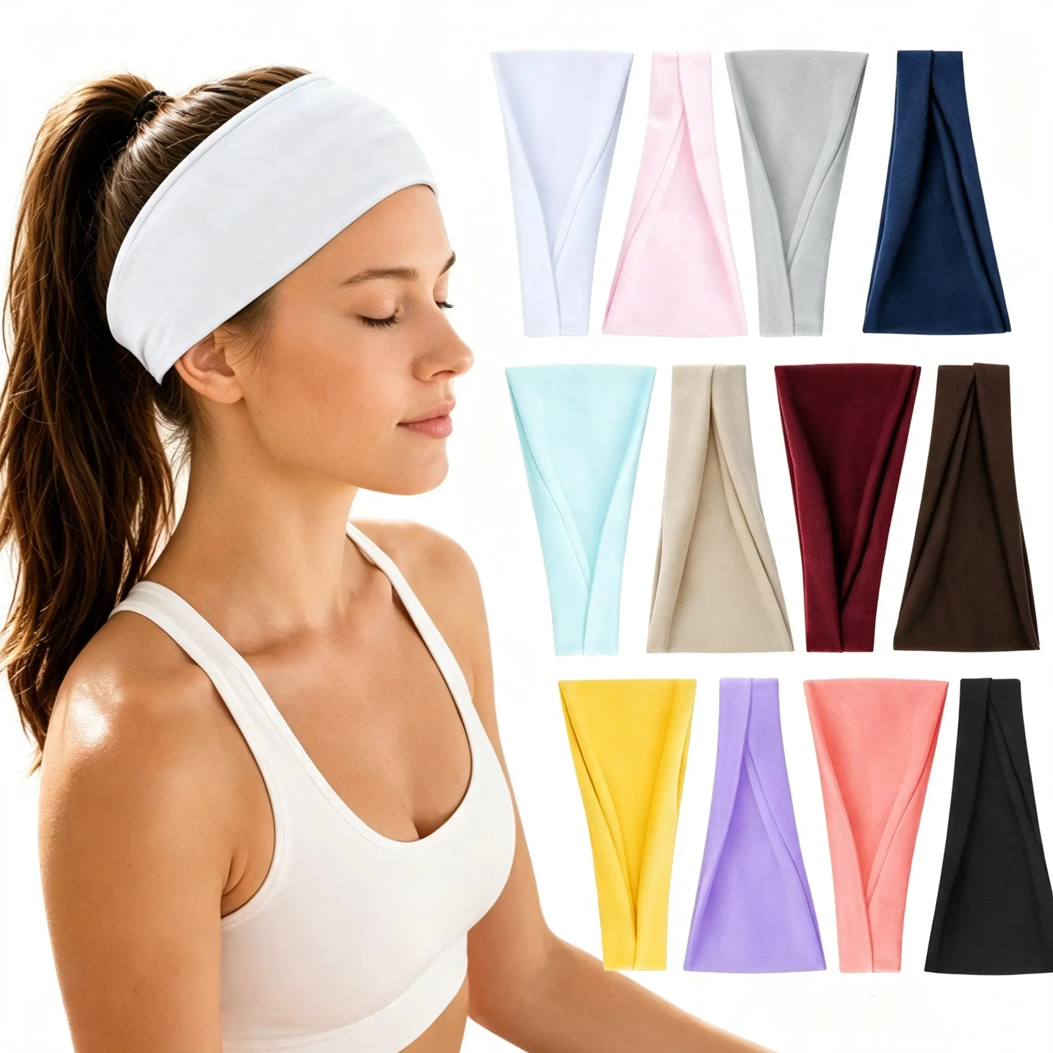 A Set of 12/6 Pcs Wide Workout Headbands for Women,Non-Slip Stretchy Sweatbands for Yoga,Running,Gym Fitness & Daily Skincare,Halloween Christmas Party Gifts