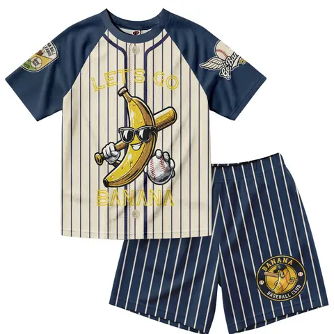 Boys' 2-Piece Dabbing Retro American Flag Mesh Sports Suit Set - Mock Baseball Jersey Cardigan with Patches, Raglan Sleeves, Buttons, Youth Short Tee Shorts Set, Athletic Summer Outdoor Wear, 3t-14t