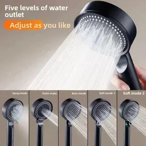 Handheld Shower Head with Enhanced Filter, 5 Spray Modes, Powerful Hard Water Cleaning, Bathroom Shower Set, Easy Installation, Rain Shower Head