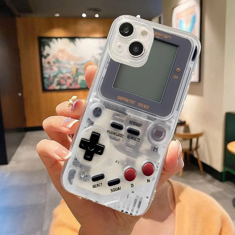 Creative Game Console Design Clear Phone Case, Decorative Phone Protector Cover, Phone Accessories for iPhone 15 14 13 12 Galaxy A15 A25 A35 S24ultra,