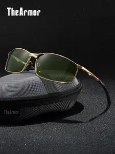 The Armor Polarized High Quality UV Protective Sunglasses for Men and Women, Square Frame, UV Resistant, Windproof, Dustproof, Ideal for Outdoor Activities
