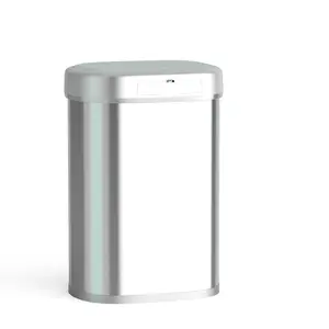 NINESTARS 21 Gallon Automatic Touchless Trash Can with Lid, 80 Liters Large Touchless Motion Sensor Trash Can, Stainless Steel Garbage Bin for Kitchen, Office, Garage and Commercial Use, Soft Close, Odor Reducing Garbage Bin
