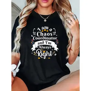 100% Cotton Unisex Chaos Coordinator Always Right For Professional Women Mom T-Shirt - Choose Love Not Fear T-Shirt – Short Sleeve, Unisex Tee