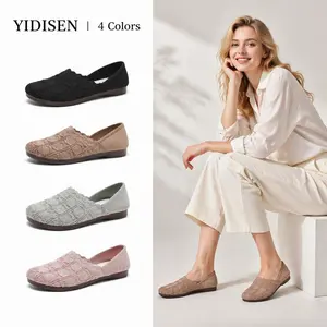 Women's Stretchy Knit Slip-On Flats - Barefoot Feel, Breathable Walking Shoes