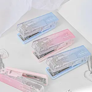 Portable Stapler, 1 Count Mini Cute Clear Stapler, Office Binding Supplies, Office Stationery Supplies for Home School Dormitory Office Outdoor