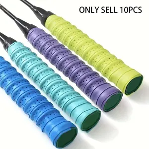 10pcs Premium PU Grip Tape for Badminton & Tennis Rackets - Super Absorbent, Non-Slip, Quick-Dry, Sweat-Resistant for Ultimate Comfort