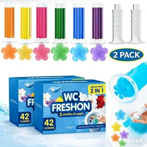 84 Flowers Toilet Cleaner Gel - (6 in 1)Air Freshener, Effective Deodorizer, Long Lasting Fragrance for Bathroom, Toilet Bow