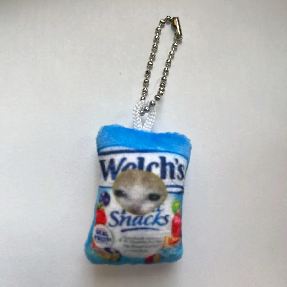 sad cat fwoot snacc keychain