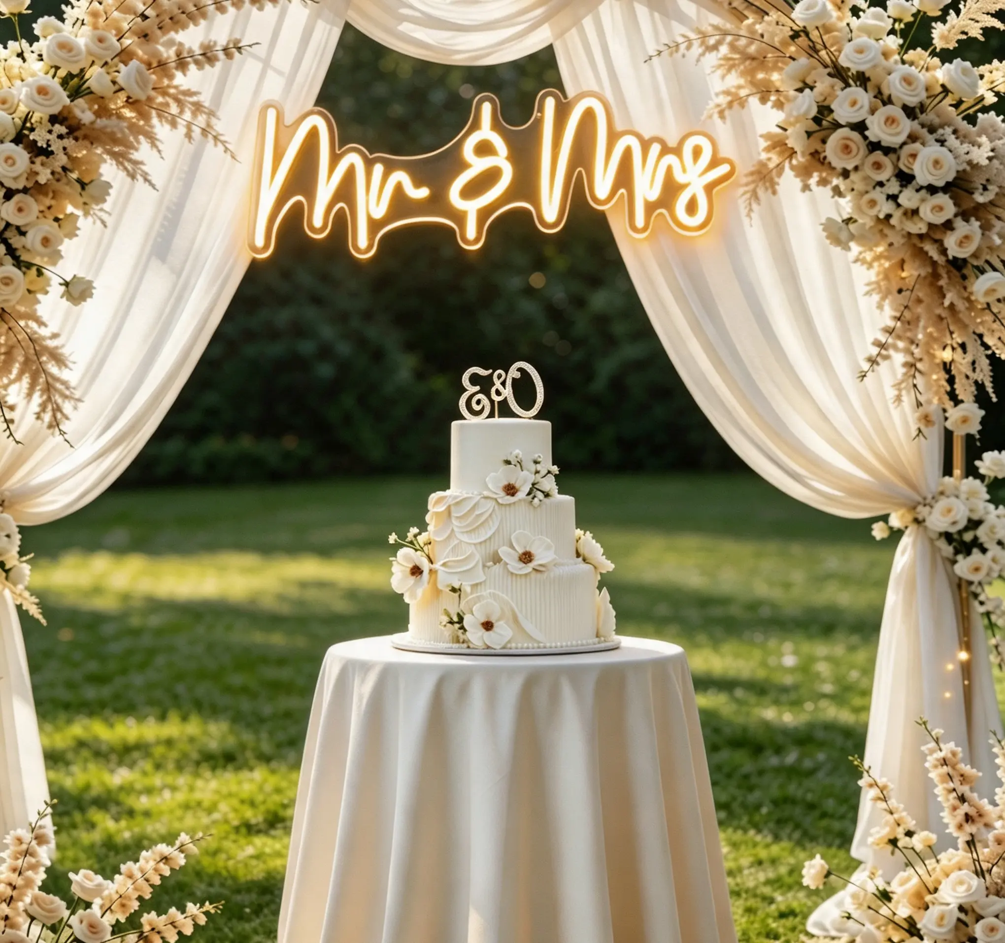 Mr & Mrs Neon Sign LED Light, Warm White Acrylic Wedding Decor Sign, Romantic LED Sign for Wedding Reception, Engagement Party, Bridal Shower, Bride To Be Gift, Photo Booth Backdrop, Newlywed Decor, Bedroom Home Bar Wall Decor
