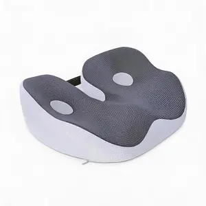 1 Piece Dark Gray Office Double-Hole Seat Cushion, Memory Foam, High-Density Slow, Breathable, Non-Slip, Ergonomic, Sciatica Relief, Suitable for Office, Home, Wheelchair & Gaming