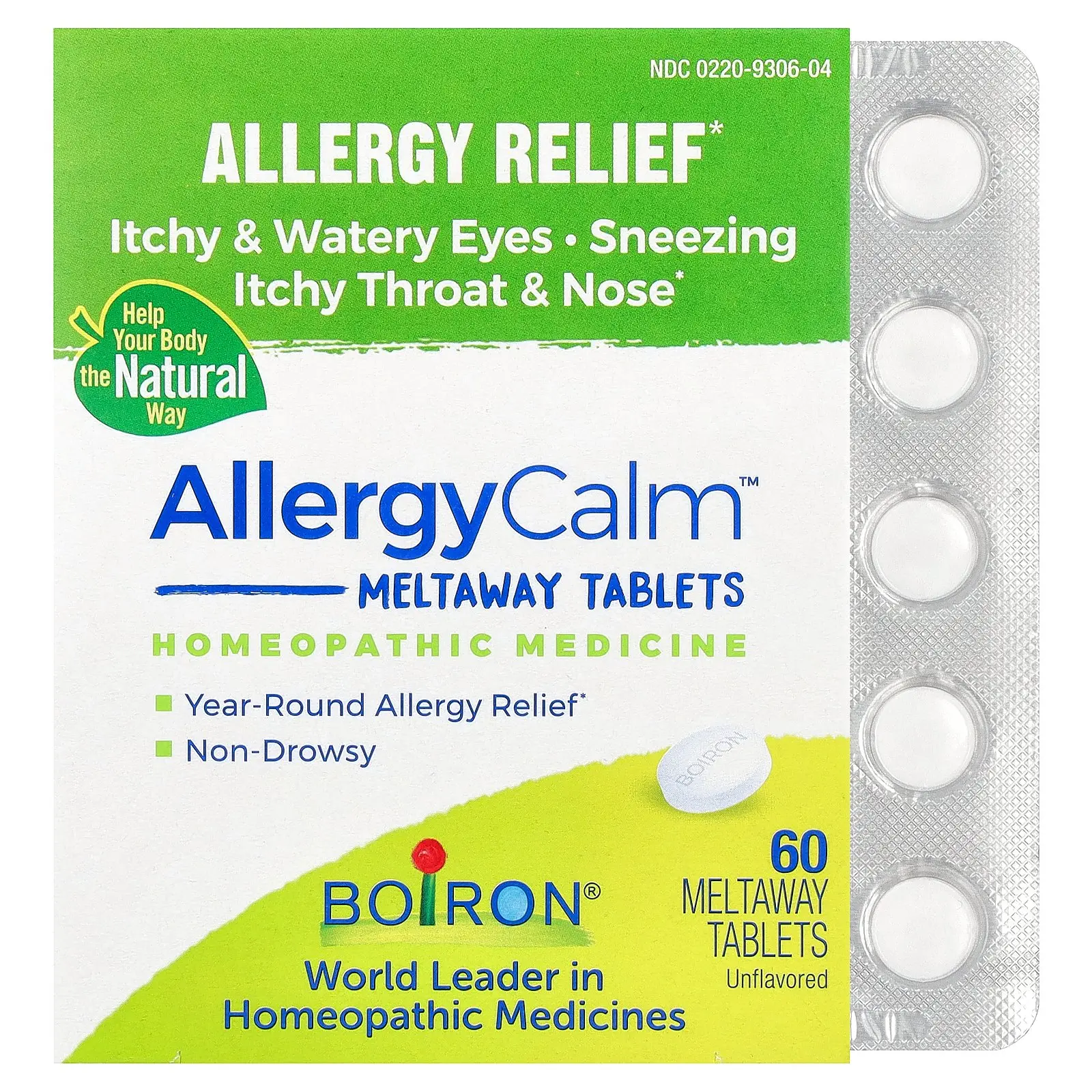 Boiron AllergyCalm™, Unflavored, 60 Meltaway Tablets | HSA/FSA Eligible