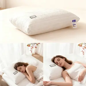 Soft Knitted Medium High Pillow, Dual-Sided Use, Excellent Support Bounce Pillow, Pure Color Soft Comfort Breathable