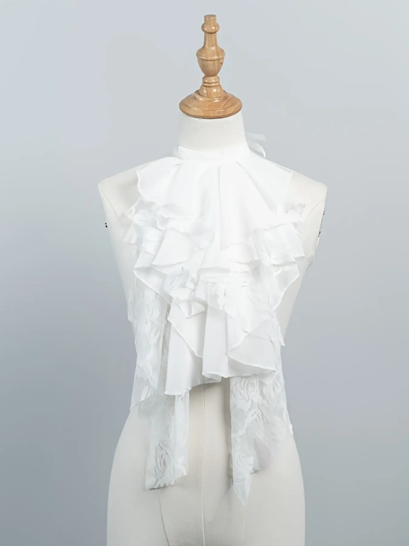 Halloween Cosplay Accessory, Adjustable Retro Ruffle Collar Scarf, Fake Neckwear for Costume Parties, Vintage Style Fashion Item
