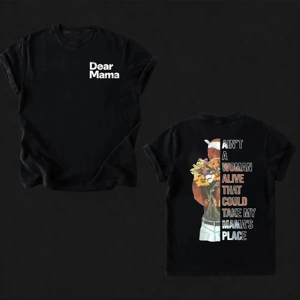 Tupac Dear Mama T-Shirt, Unisex Vintage Rapper Quote Graphic Print, 100% Cotton Short-Sleeve Streetwear, Gift for Mom, Shortsleeve, Tshirt, Digital Print, Mom Gift, Double Stitched, Round Neck