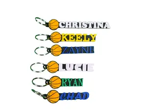 Personalized 3D Printed Basketball Keychain | Custom Name Sports Bag Tag.