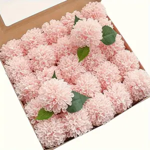 25 Piece Artificial Foam Silk Daffodil Chrysanthemum Flower Decorative Flowers Artificial Flower Set DIY Wedding Bouquet Centerpiece Party Decoration (no Box)