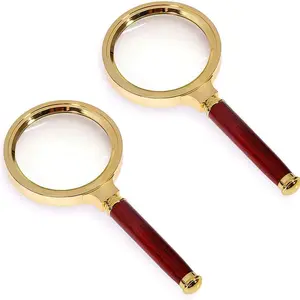 High-Definition Metal Handheld Portable Magnifying Glass Set, Office Supplies, Ergonomic Handle, No Power Needed, Ideal for Reading Books, Newspapers, Outdoor Science Activities, Fire Starting