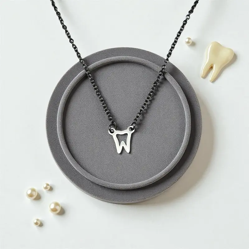 Molar Necklace For Dental Professionals Stainless Steel Hypoallergenic Dainty Everyday Use for Dentist, Dental Assistant, Hygienist