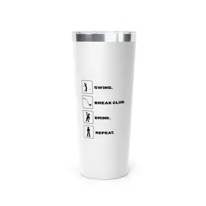 Golf Lover's Copper Vacuum Insulated Tumbler - Stainless Steel Aesthetic Flask with Lid for Golf Enthusiasts, 24-Hour Cold & 6-Hour Hot, BPA-Free, Spill-Resistant, Perfect Gift Drinkware Water Bottles,Swing Break Club Drink Repeat,Golf Cup,Golf Tumbler