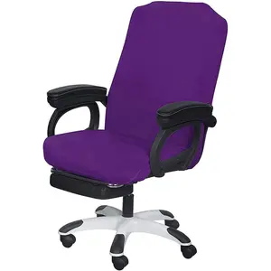 Purple Office Chair Cover-Large, Removable, Durable, Stretch Fit, with Zipper & Elastic, Water Resistant, for Universal Rotating, Desk, High Back Chairs