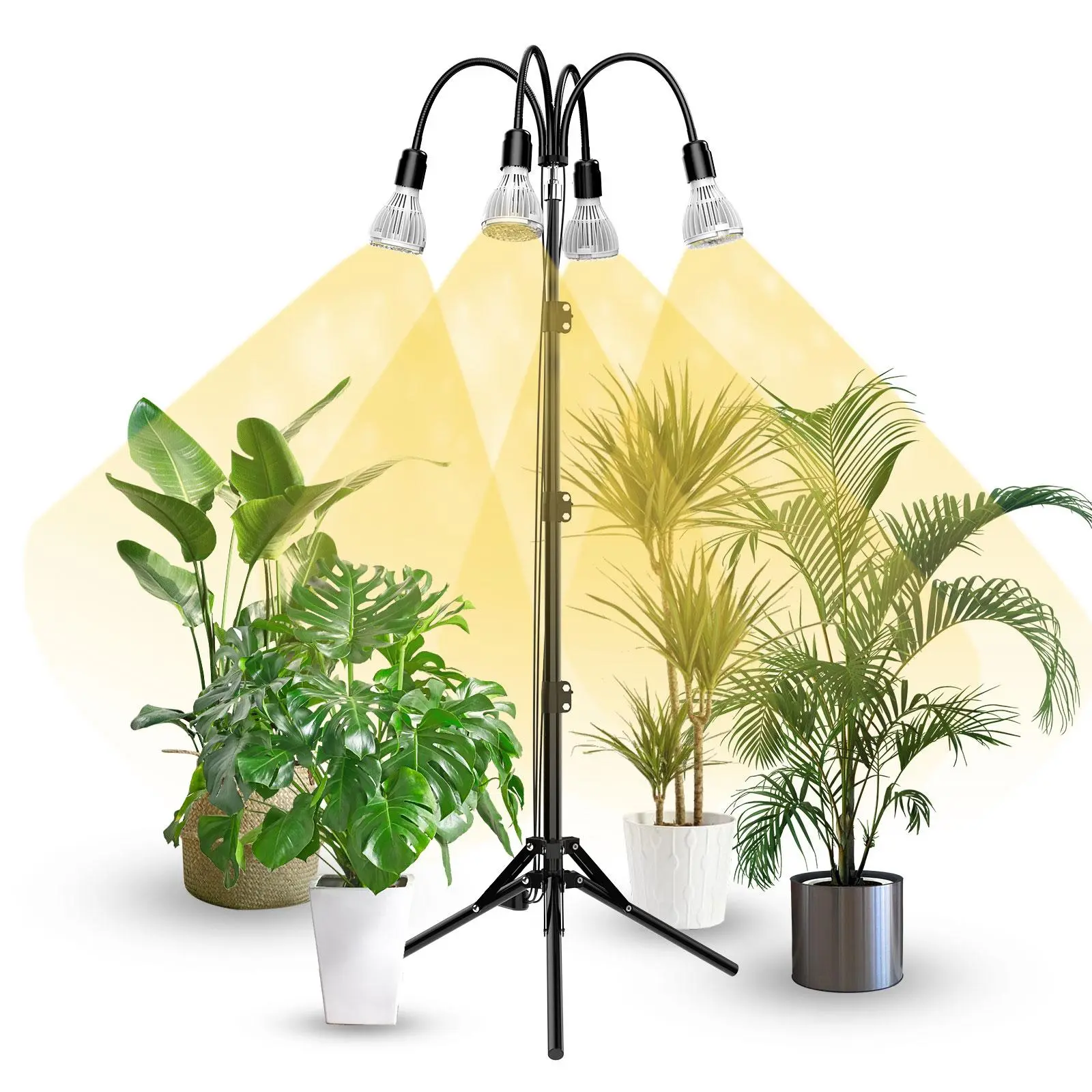 SANSI Grow Light with Adjustable Tripod Stand, Full Spectrum 700W Equiv. LED Floor Plant Light for Indoor Plants, 9000LM 4000K Daylight Grow Lamp with Replaceable Bulbs for High PPFD Growing