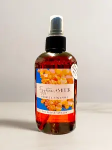 Egyptian Amber Scented Room & Linen Freshener Spray - Filter-Infused Home Fragrances with Woody Aroma and Sandalwood Scent