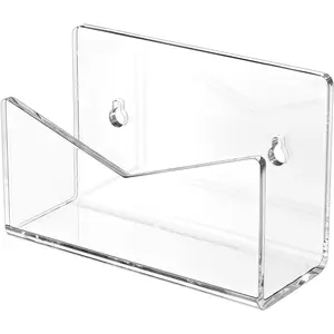 Acrylic Mail Holder, Envelope Holder for Desk Countertop Letter Holder for Home Office School (1 Section Clear)