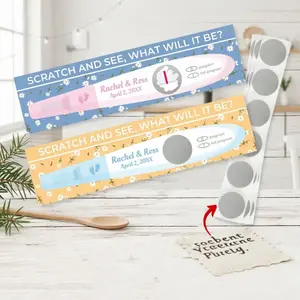 Creative Pregnancy Test Stick Shape Gender Reveal Scratch Card, Scratch and See Surprise Card, Baby Party/pregnancy Announcement, Interactive Baby Gender Prediction Card, Scratch Off Cards