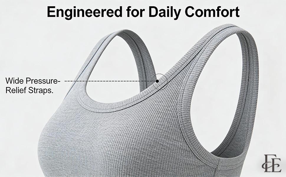 EssElegance Ribbed Workout Tank Tops for Women with Built in Bra Tight Racerback Scoop Sports Tank Neck Athletic Top for Summer And All Seasons Womenswear Bras