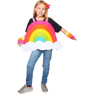 Rainbow Costume for Kids – Colorful Tunic with Matching Hair Clip & Armbands – Easy Slip-On with Shoulder Straps - Cosplay Dress-Up Costume for Toddlers and Kids