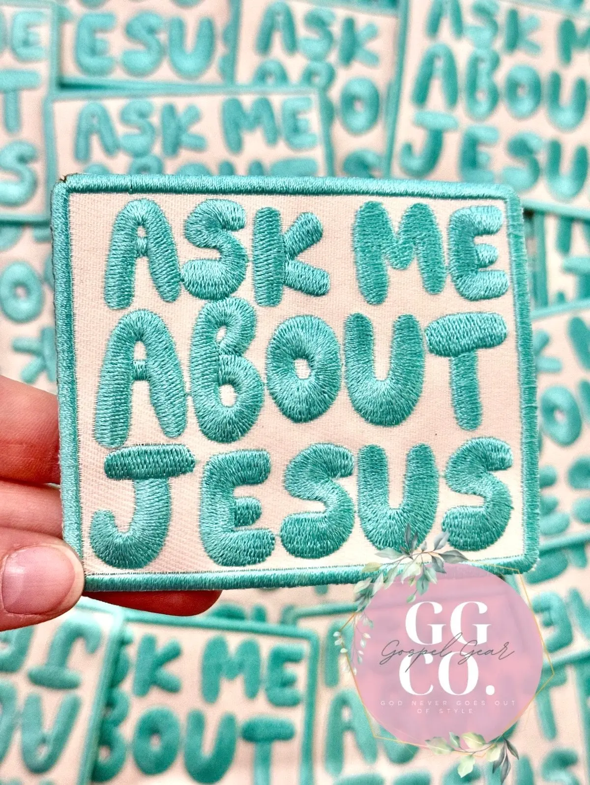 Ask Me About Jesus Patch, Christian Hat Patch, Embroidered Patch, Trucker Hat Patch, Iron On, Trendy Hat Patch, Jesus Patch.