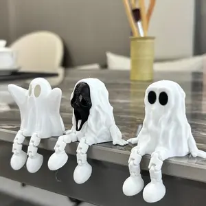 3D Printed Halloween Ghost Figurine – Articulated Spooky Party Decoration, Haunted House Mini Scene Props, Skeleton & Pumpkin Ornament for Table, Shelf, or Desk Display