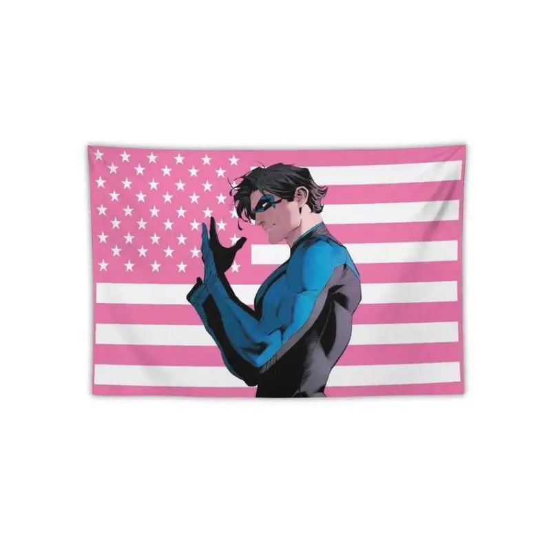 Tapestry  Nightwing Pink American Flag Tapestry, Funny American Flag, Dorm Room Wall Hanging