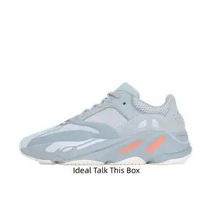 Light Blue Chunky Sneakers with Coral Accents