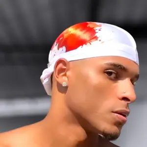 SPI Styles Designer Strapless WHITE SPLASH Silky Durag