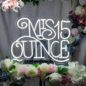 Mis Quince LED Neon Sign for Wall Decor - Neon LED Lights for Bedroom, Bar, Party Decor (Suitable for All Ages)