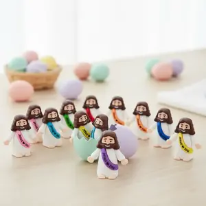 Mini Jesus Statues Bulk Set, 10 Color Options, Baby Jesus Figurines for Hide-And-Seek Games, Religious Party Gifts, Easter Egg Fillers, Religious Decoration