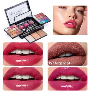 38 Color Eyeshadow Palette All-in-One Makeup Kit with Lip Gloss & Contour Powder Multi-Functional Cosmetic Set for Travel & Daily Use