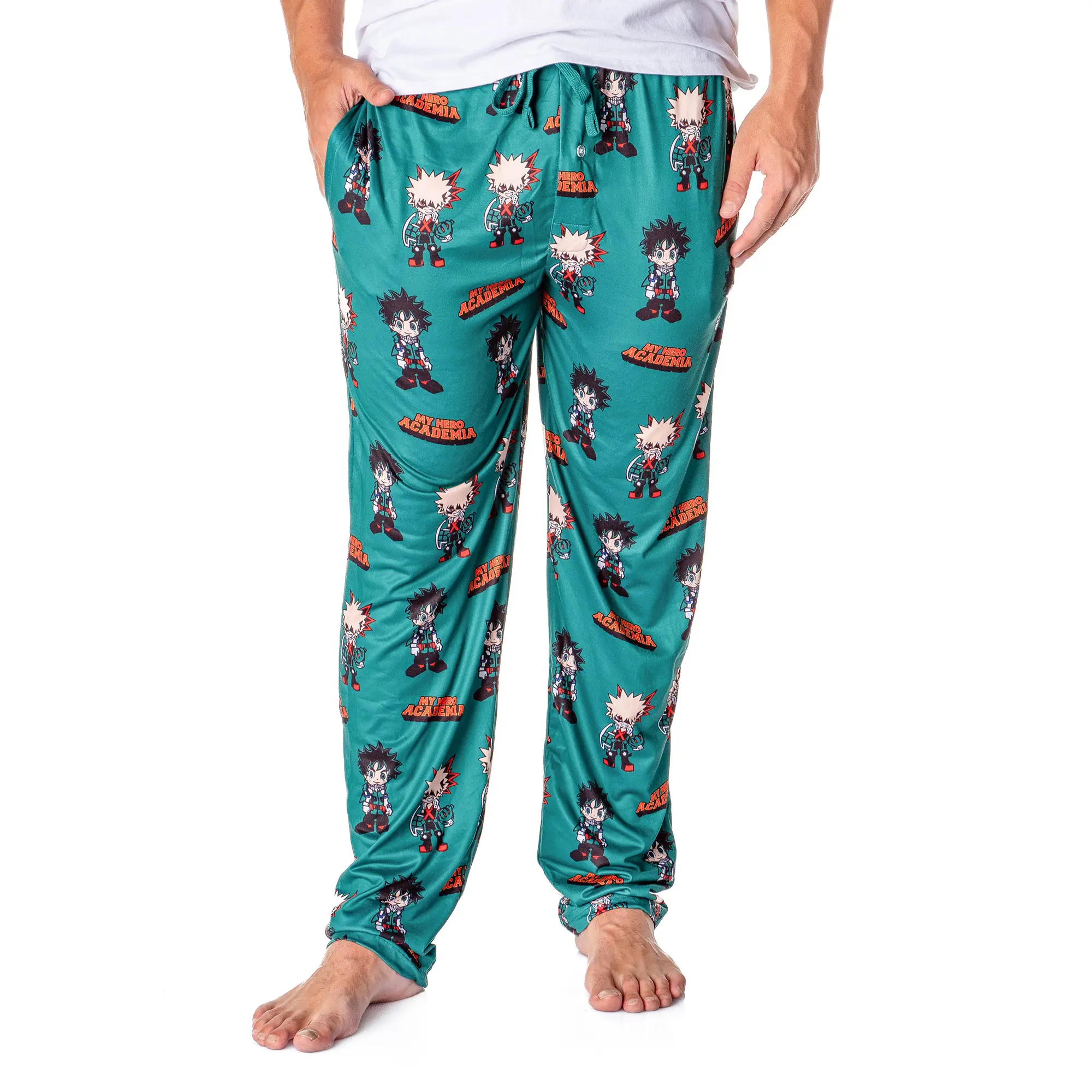 My Hero Academia Men's Izuku Midoriya and Katsuki Bakugo Anime Loungewear Pajama Pants